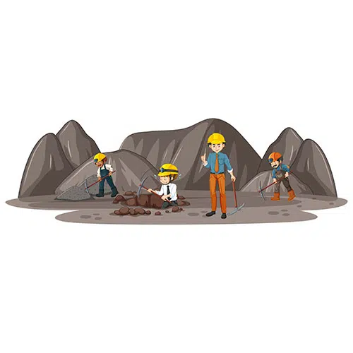 coal mining scene with many engineers 1 وکتور