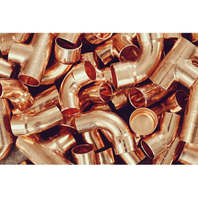 تصویر پس زمینه و اتصالات لوله های مسی