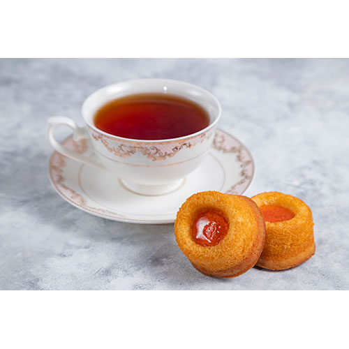 cup tea with homemade apricot jam thumbprint cookies 1 تصویر