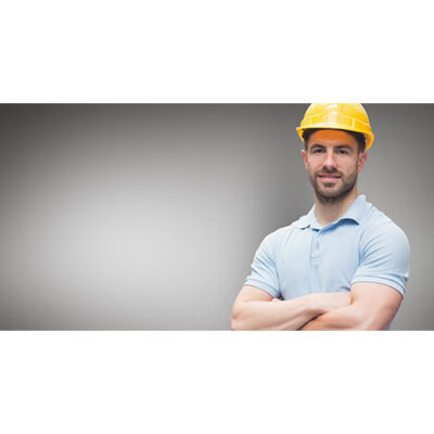 تصویر بک گراند و قاب خالی مرد با کلاه ایمنی زرد