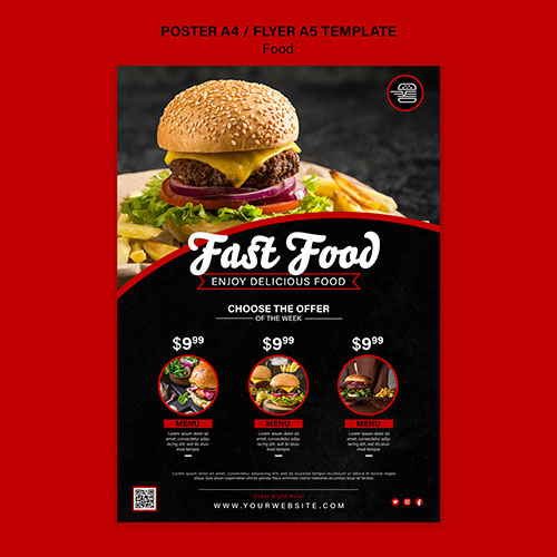 fast food vertical print template 1 طرح