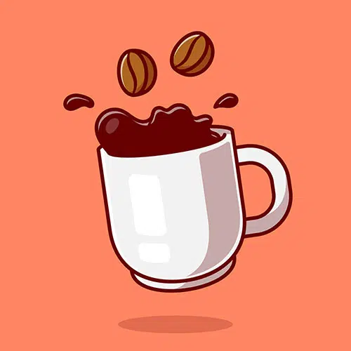floating coffee with beans cartoon icon illustration 1 پس زمینه-زیبا-آشپزی-با-سینی