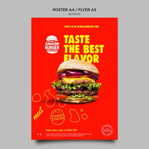 flyer template burger restaurant 1 قالب