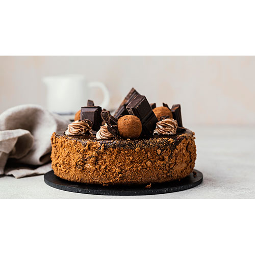 front view sweet chocolate cake 1 موکاپ