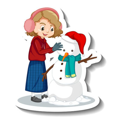 برچسب شخصیت کارتونی دختر ساختمان آدم برفی