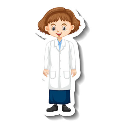 برچسب شخصیت کارتونی لباس علمی دخترانه