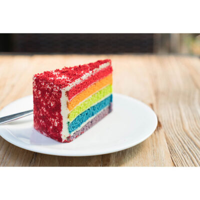 تصویر با کیفیت کیک رنگانگ و ردولوت قرمز
