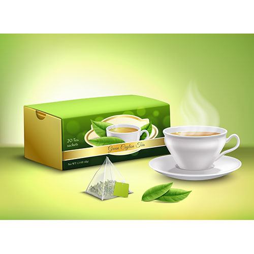 green tea packaging realistic design 1