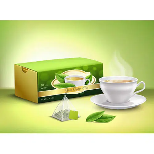 green tea packaging realistic design 1 رستوران-رترو-لوگو-بسته