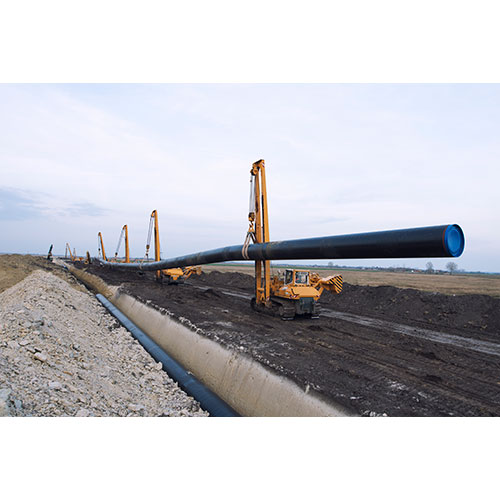heavy duty construction machines carrying placing gas pipe into ground 1 قالب