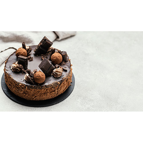 high angle sweet chocolate cake with copy space 1 ویزیت-حرفه ای-با-عکس-شهر