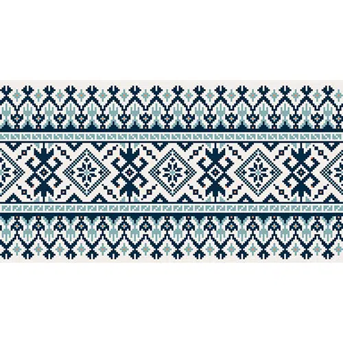 illustration of ukrainian folk seamless pattern ornament 1 وکتور-آبی-ابر