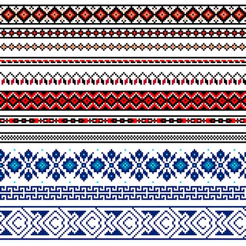 illustration ukrainian folk seamless pattern ornament ethnic ornament border element 1 آیکون‌های گل گندمی-روشن-مسطح-زرد-طرح-