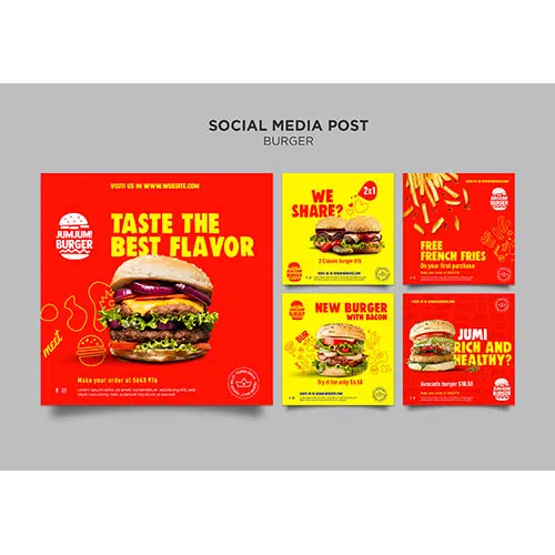 instagram posts collection burger restaurant 1 قالب