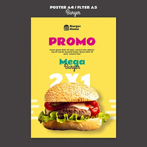 mega burger poster print template 1 مجموعه آرم-نان-نان-خاکستری-ایزوله-وینتیج-با-بهترین-کیفیت-کارتر-نان-تازه-بهترین-توضیحات نانوایی
