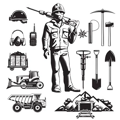 mining industry vintage icons set 1 لوگوی