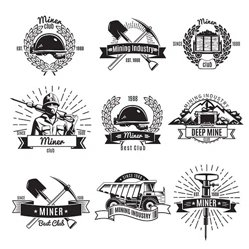 mining industry vintage logo 1 لوگوی