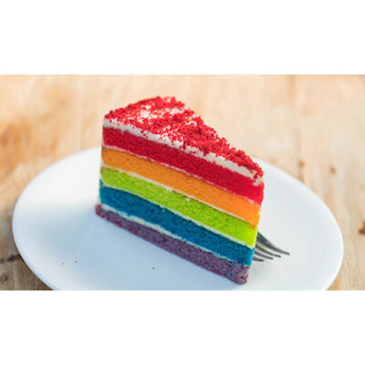 تصویر باکیفیت برش کیک رنگی و دسر