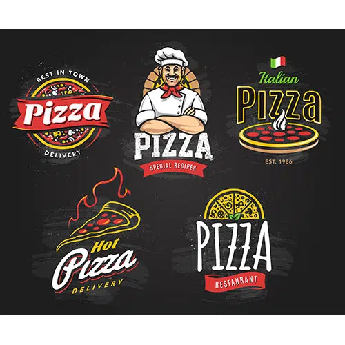لوگو و آرم پیتزا و فست فود با سرآشپز 1 pizza 1 لوگو