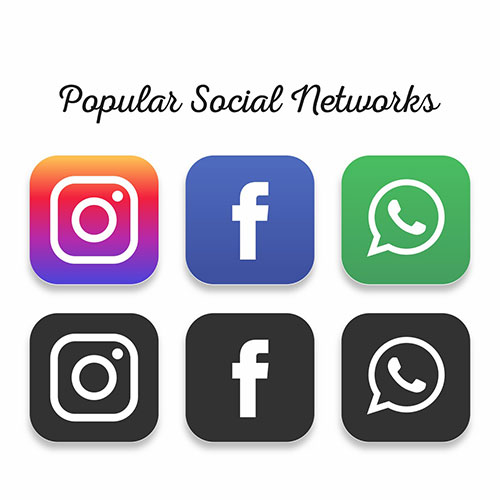 popular social networking icons 1 سفید-درخشش-لنز-شعله ور-بزرگ-ست