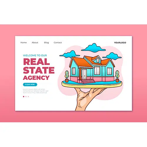وکتور صفحه و لندینگ پیچ مشاور املاک 1 real estate landing page 1 وکتور