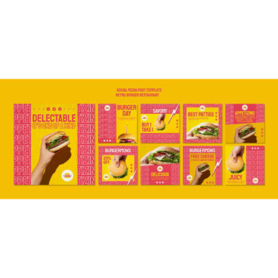 قالب آماده پست و استوری اینستاگرام با موضوع فست و رستوران