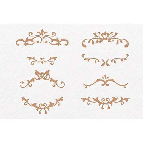 scroll ornament frame vector gold art deco set 1 طرح
