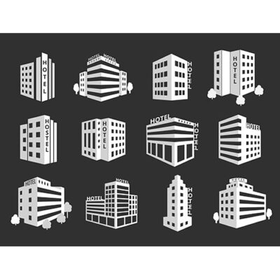 وکتور مجموعه ساختمان هتل