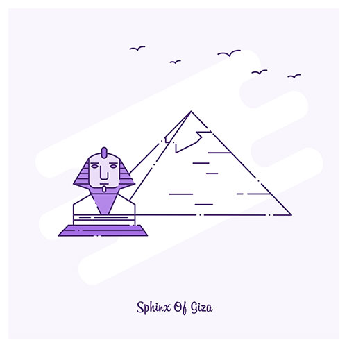 sphinx giza landmark purple dotted line skyline 1