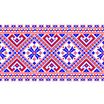 طرح وکتور سنتی و تزئینی گلیم و بافت با تم رنگی قرمز و آبی