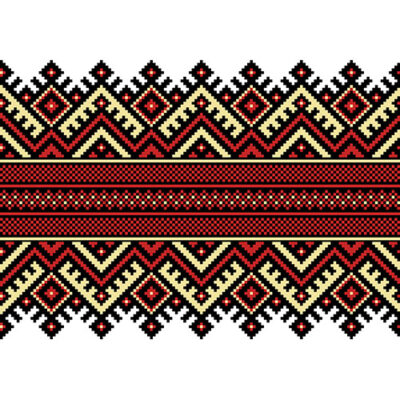 طرح کوبلن و وکتور طرح گلیم با تم رنگی کرم قرمز و مشکی