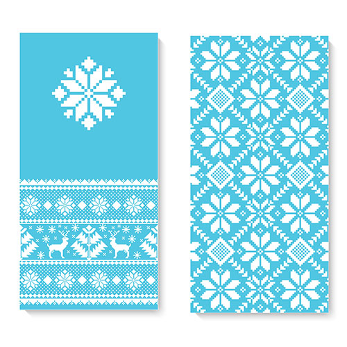 vector invitation card with folk pattern ornament 1 وکتور-آبی-ابر