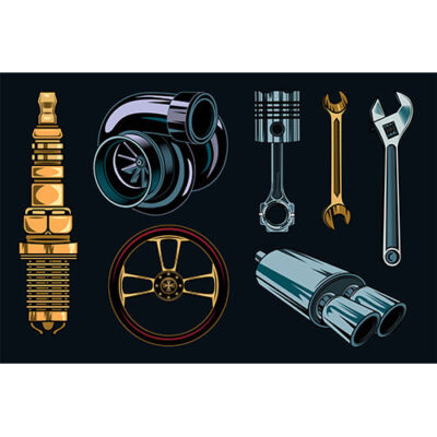 مجموعه عناصر تعمیر ماشین قدیمی