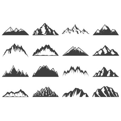 طرح وکتور مجموعه کوه های قدیمی