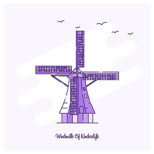 windmills kinderdijk landmark 1 رمز ارز - طلایی - نقره - با - بیت کوین - لایت کوین - اتریوم - نماد - پس زمینه سفید