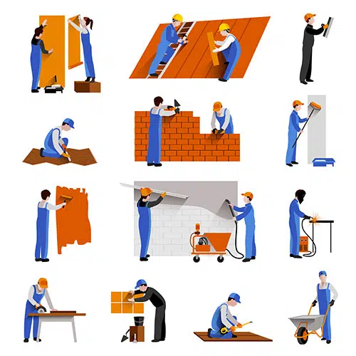 workers builder engineers technician icons set 1 مجموعه