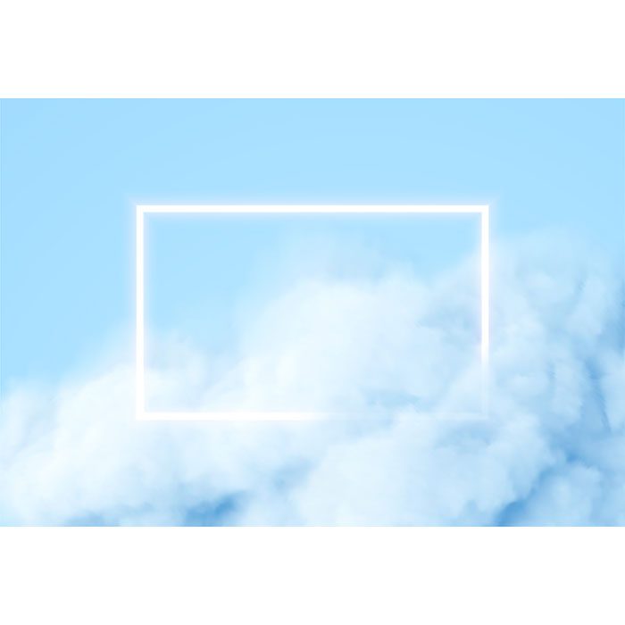 abstract rectangle neon frame blue smoke background vector 1