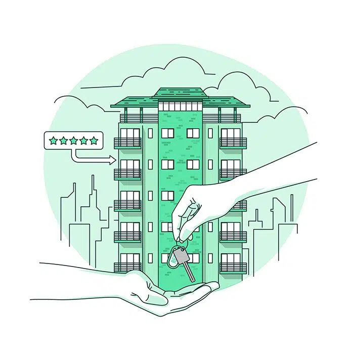 apartment rent concept illustration 1 نقطه-چراغ-پس زمینه-مفهوم