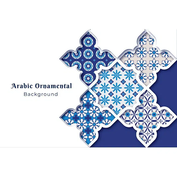 arabic ornamental background paper style 1 پس زمینه سیاه و سفید با فوکوس نقطه نور