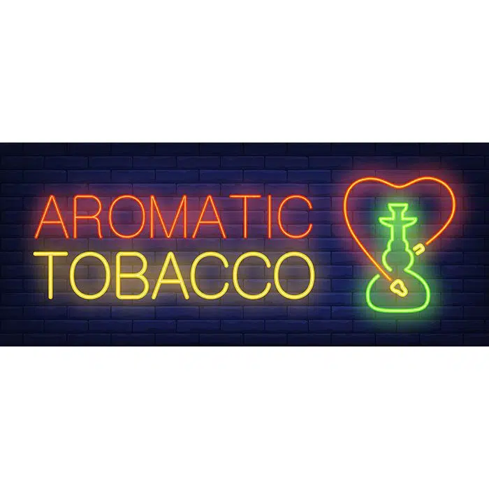 aromatic tobacco neon sign 1 پس زمینه سیاه و سفید با فوکوس نقطه نور