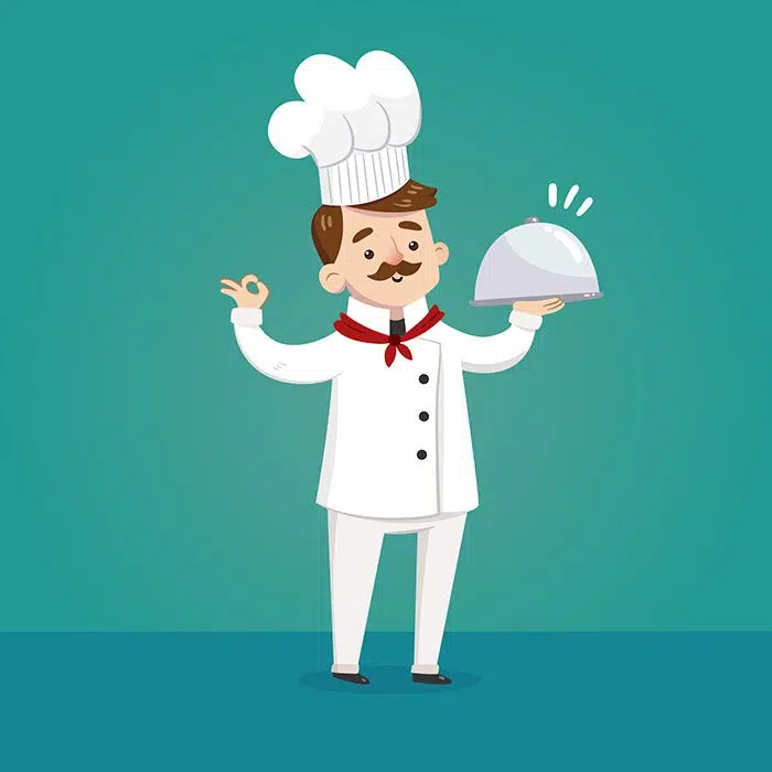 background elegant cook with tray 1 پس زمینه سیاه و سفید با فوکوس نقطه نور