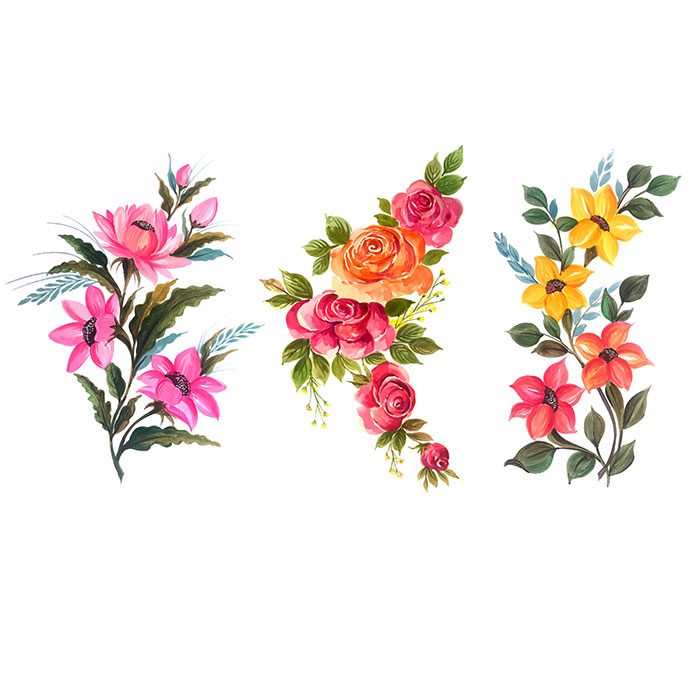 beautiful bunch floral set vector illustration 1 آیکون قفل باز شده