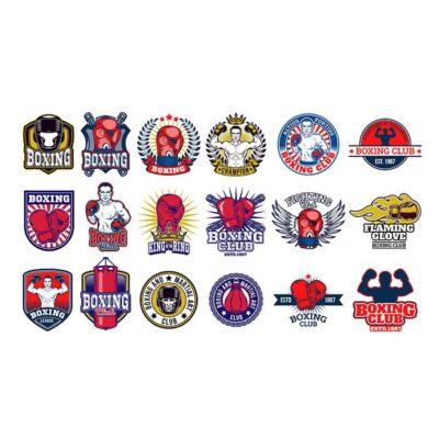 مجموعه وکتور نشان و آرم ورزشی و بوکس