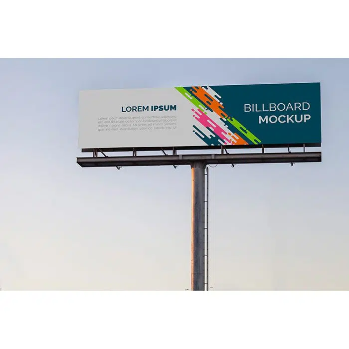 billboard mockup sunset sky 1 پس زمینه سیاه و سفید با فوکوس نقطه نور