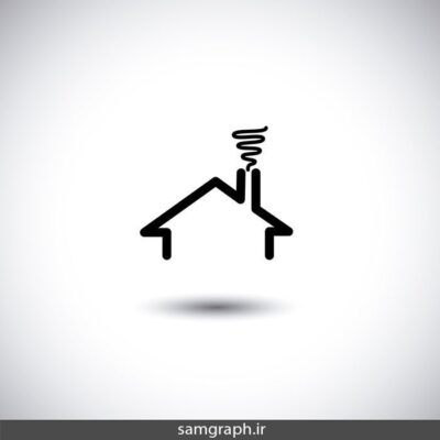 لوگو و آیکون مشاور املاک مسکن آیکون خانه همراه با دود