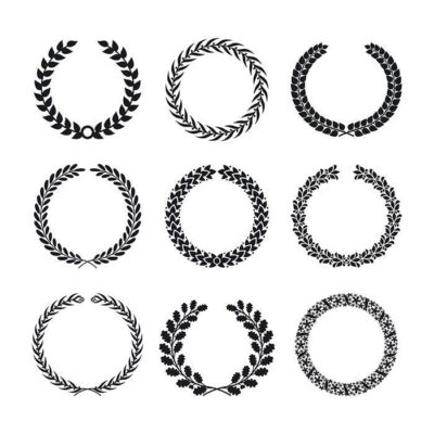 حاشیه و برگ و خوشه های گندم بصورت دایره ای نماد صلح پیروزی