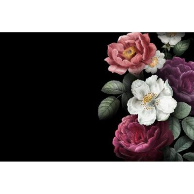 بنر گل رز سفید و قرمز