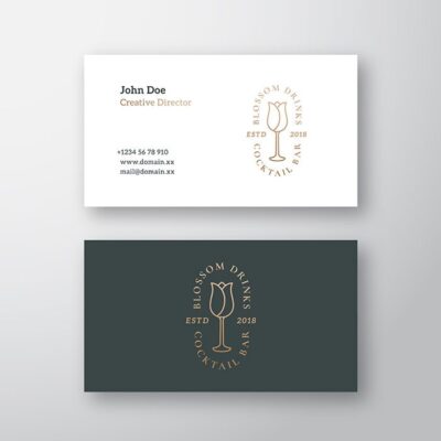 طرح کارت ویزیت آماده پشت و رو  سفید و سبز لجنی تیره