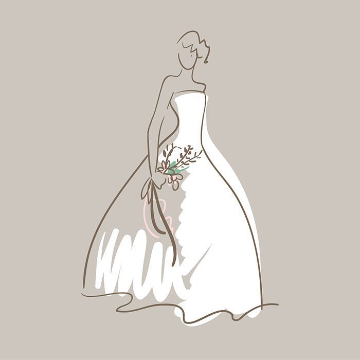 bride silhouette with white dress 1 عروس-سیلوئت-با-لباس سفید