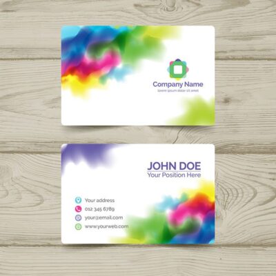 طرح ویزیت آماده کارت ویزیت رنگارنگ پست و رو